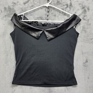 Grease Top Womens M Black Bad Sandy Costume Cosplay Halloween Sleeveless Party